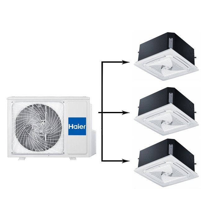 Мульти сплит-система на 3 комнаты 35+35+35 м2 Haier 3х AB35S2SC2FA/1U105S2SS2FA Maxi Split — фото 1