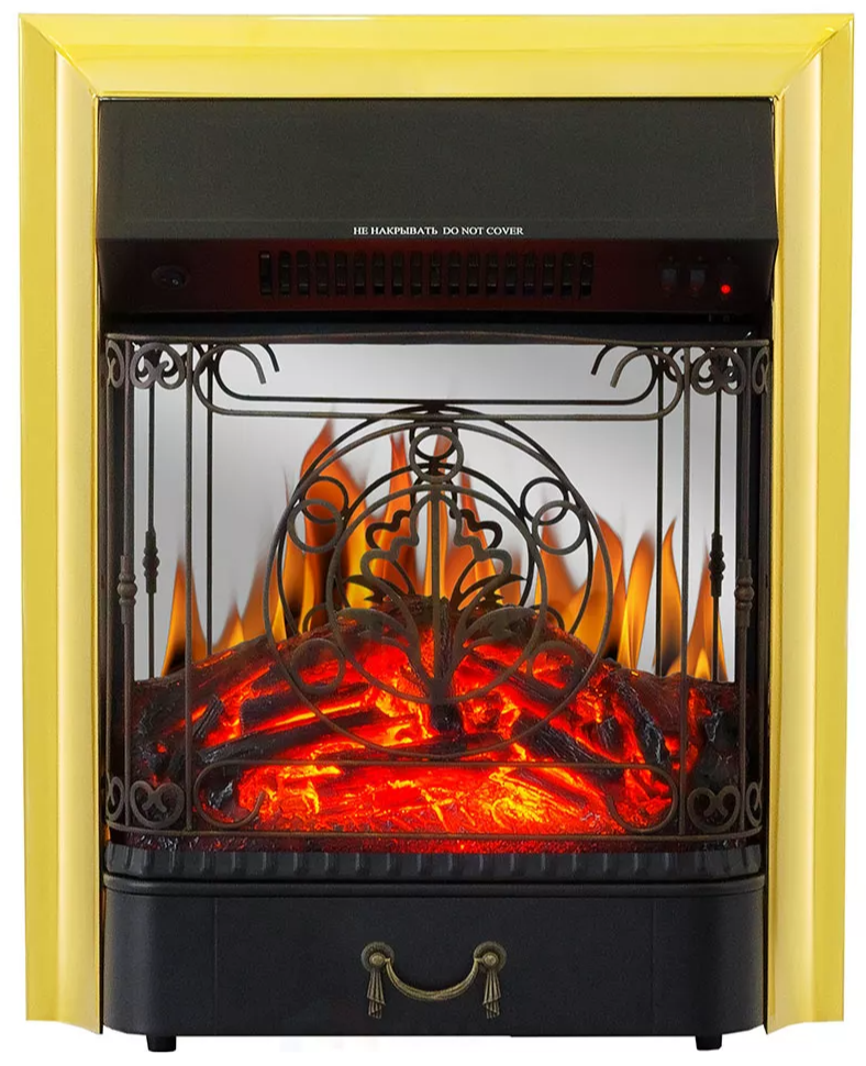Каминокомплект Хорошие Камины Юпитер с очагом Royal Flame Majestic FX M Brass цемент — фото 5