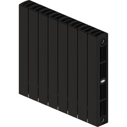 Биметаллический радиатор отопления Rifar Supremo 500 боковое подключение 8 секций антрацит