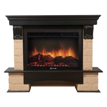 Каминокомплект Firelight Forte 30U угловой с очагом Electrolux EFP/P-3020LS камень бежевый/шпон темный дуб