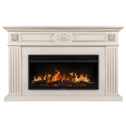Изображение товара Каминокомплект Firelight Siena 42/40/36 + очаг Electrolux EFP/P-4220LS слоновая кость с золотой патиной