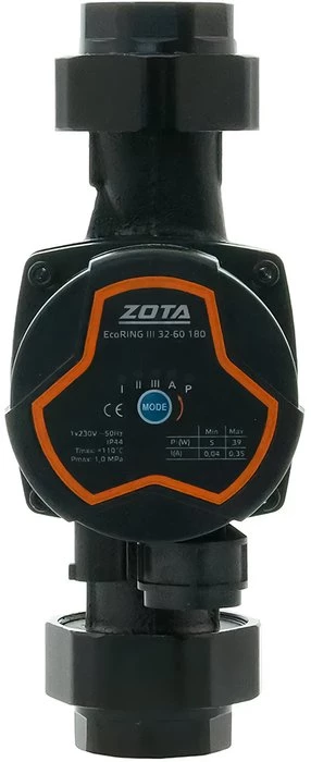 Изображение товара Циркуляционный насос Zota EcoRING III 32/60 180 с гайками Изображение товара Циркуляционный насос Zota EcoRING III 32/60 180 с гайками