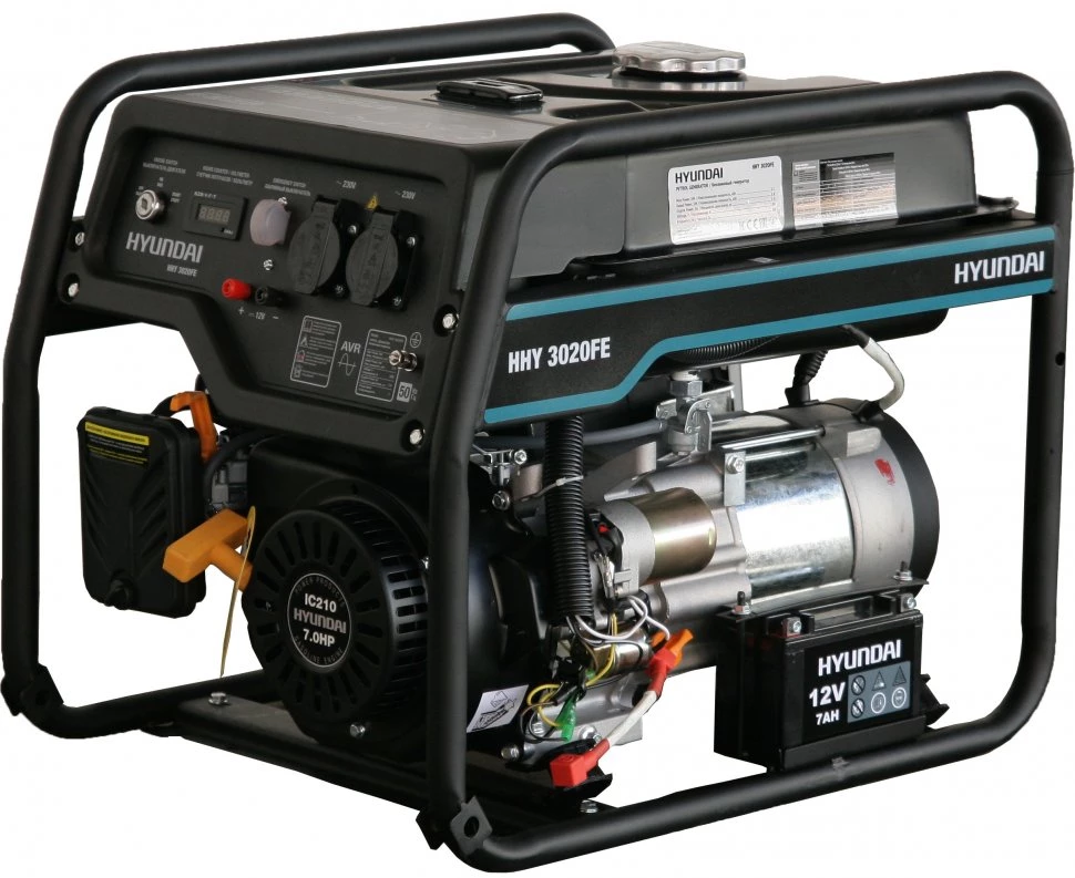 Изображение товара Бензиновый электрогенератор Hyundai HHY 3020FE 2800 Вт для дома и стройки
