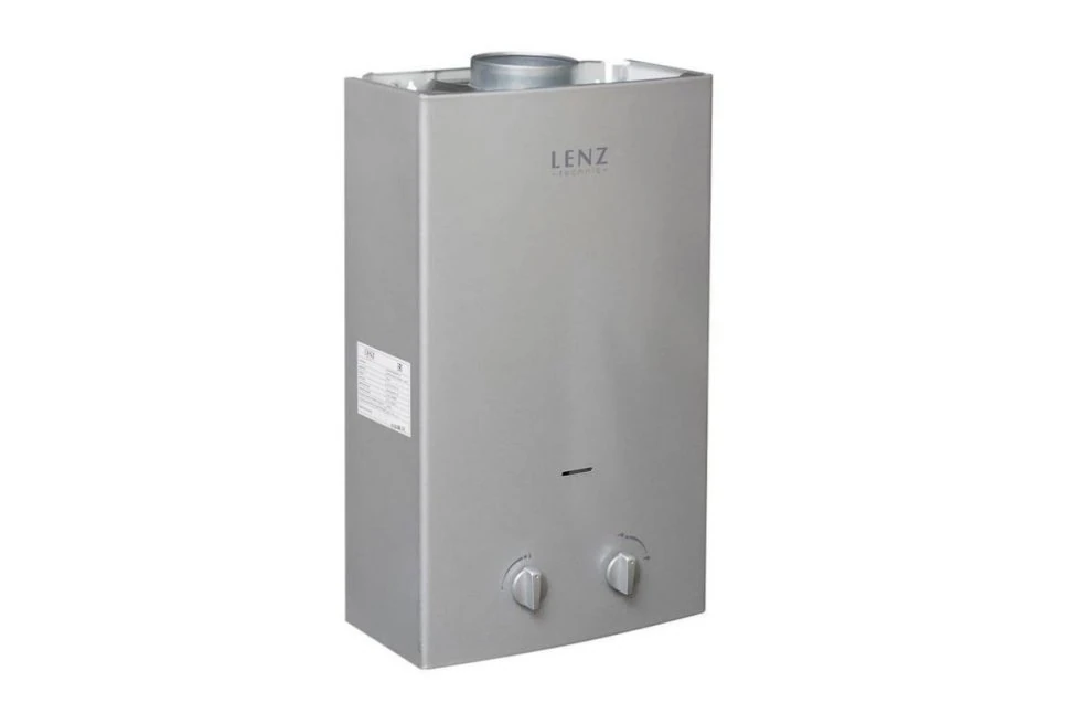 Изображение товара Газовый проточный водонагреватель Lenz Technic 10L Silver для дома и коттеджа Изображение товара Газовый проточный водонагреватель Lenz Technic 10L Silver для дома и коттеджа