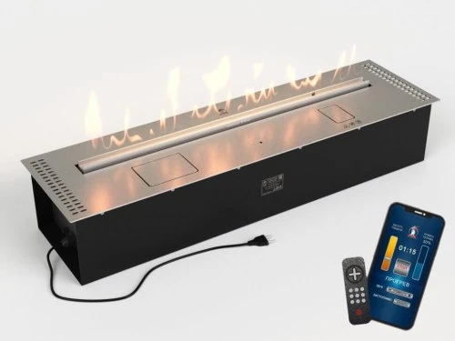 Изображение товара Автоматический биокамин Lux Fire Smart Flame 1000 RC Inox