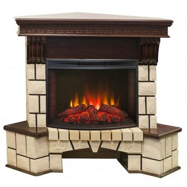 Изображение товара Электрокамин камень RealFlame Stone Corner new 25/25,5 с очагом Evrika LED