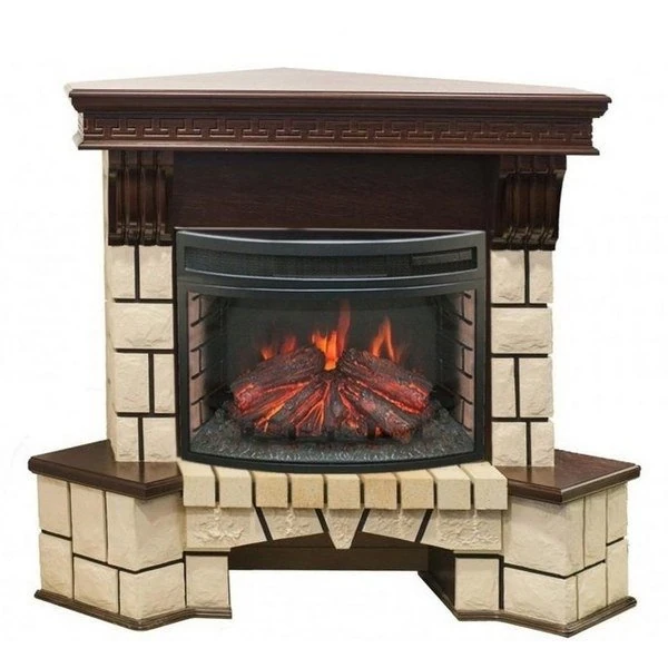 Изображение товара Электрокамин с угловым дизайном RealFlame Stone Corner new 25/25,5 с очагом IR