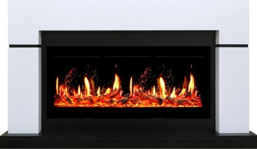 Изображение товара Каминокомплект Royal Flame Lindos с очагом 5D V-ART 40 белый с черным