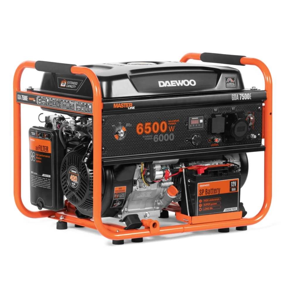 Изображение товара Генератор бензиновый Daewoo GDA 7500E с электрическим стартером Изображение товара Генератор бензиновый Daewoo GDA 7500E с электрическим стартером