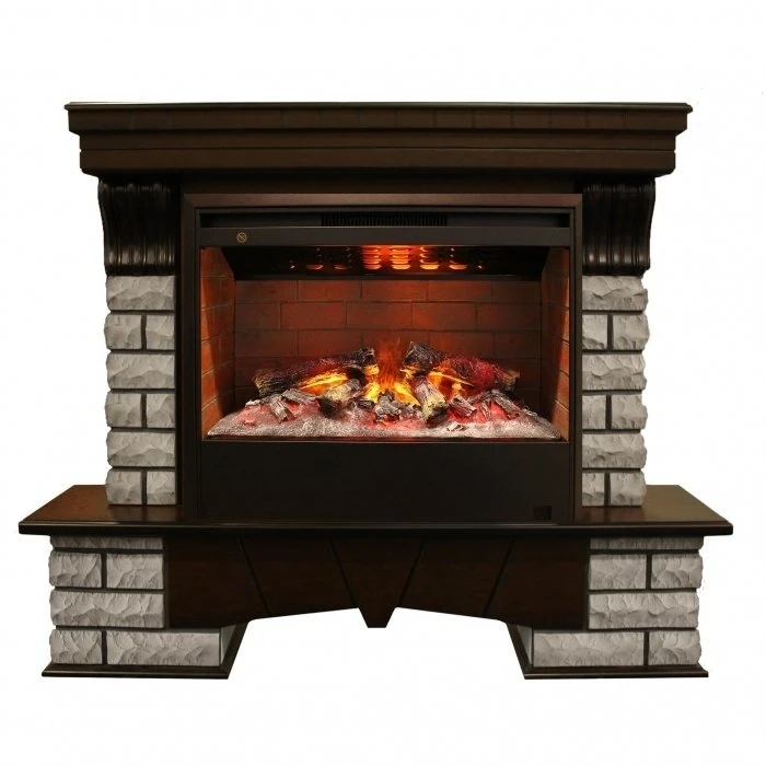 Изображение товара Электрокамин с каменным порталом RealFlame Country Rock 26 AO с 3D Helios 26