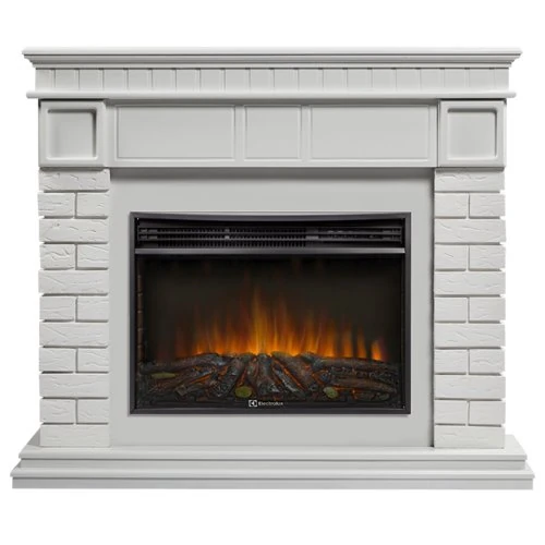 Изображение товара Каминокомплект Firelight Bricks 25 с очагом Electrolux EFP/P-2720RLS N камень белый/белая эмаль