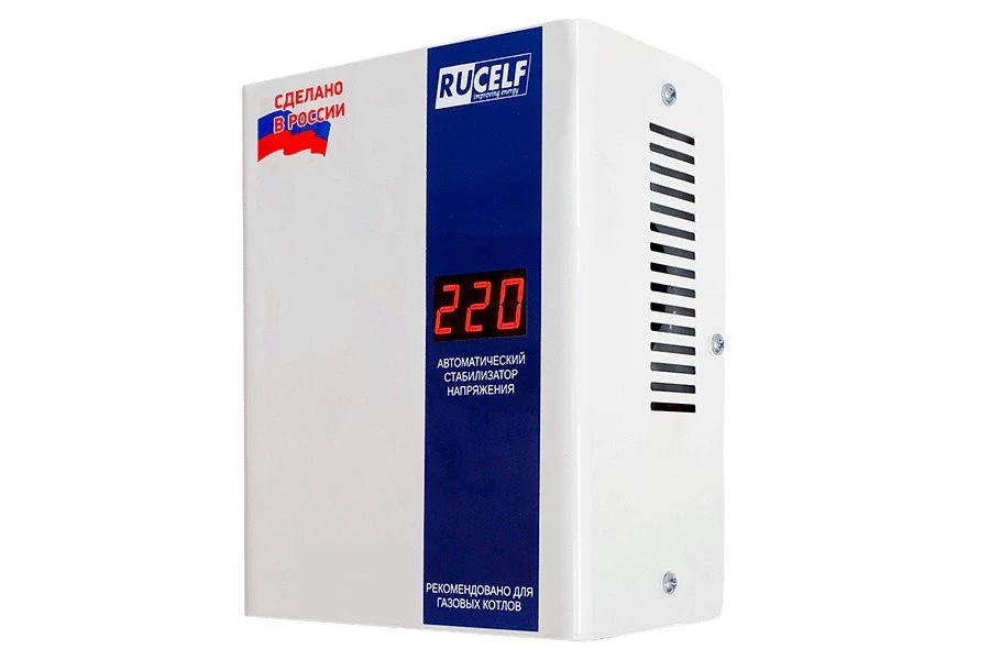 Изображение товара Стабилизатор напряжения RUCELF КОТЕЛ-1200 1.2 кВт Релейный для защиты техники Изображение товара Стабилизатор напряжения RUCELF КОТЕЛ-1200 1.2 кВт Релейный для защиты техники