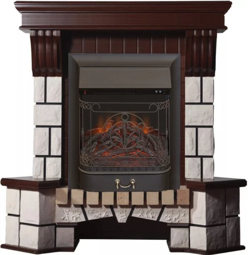 Изображение товара Каминокомплект Interflame Экстер М махагон угловой с очагом Majestic FX M Black