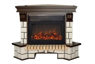 Изображение товара Каминокомплект RealFlame Stone Corner new 26 с очагом MoonBlaze LUX Black/Brass