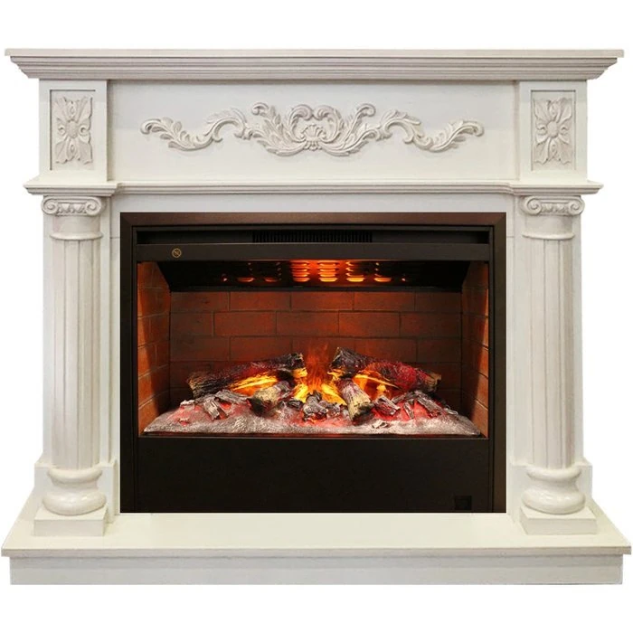 Изображение товара Каминокомплект RealFlame Silvia 26 WT с очагом 3D Helios 26 белый дуб Изображение товара Каминокомплект RealFlame Silvia 26 WT с очагом 3D Helios 26 белый дуб