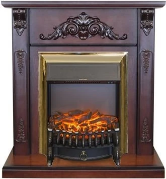 Изображение товара Электрокамин RealFlame Anita STD/EUG AO с очагом Fobos Lux Brass S для уютного интерьера