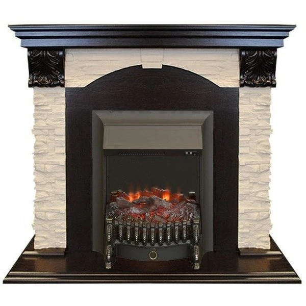 Изображение товара Электрокамин RealFlame Dublin LUX STD/EUG DN с очагом Fobos s Lux Black/Brass