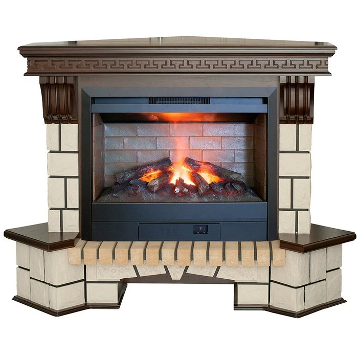 Изображение товара Электрокамин с очагом 3D Helios угловой RealFlame Stone Corner new 26/HL AO