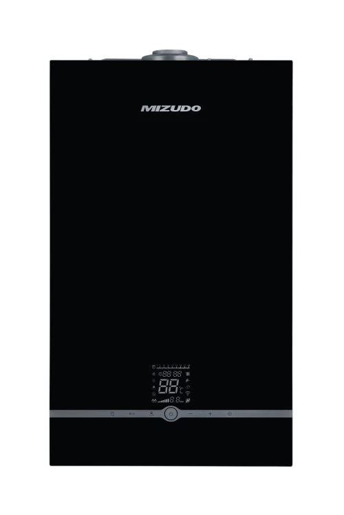 Изображение товара Настенный газовый котел MIZUDO MAESTRO GEM M24Т c шиной OpenTherm стеклянная панель черная