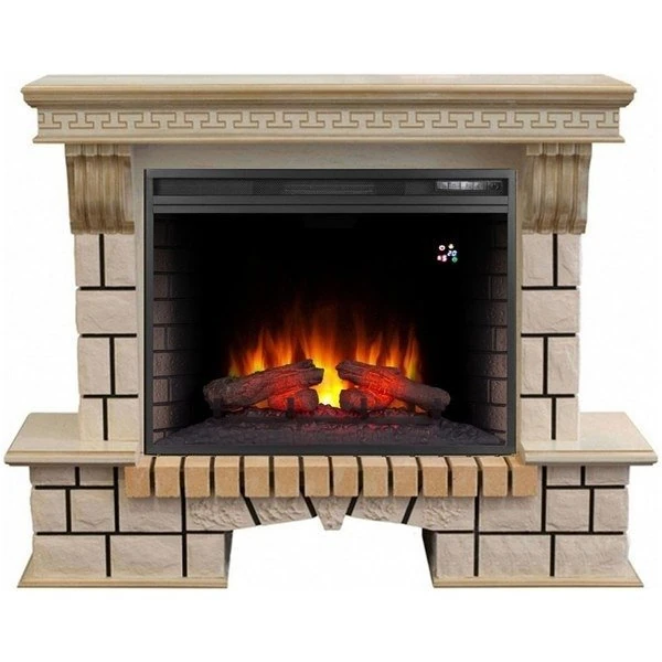 Изображение товара Камин RealFlame Stone new 26 WTG с очагом Epsilon 26 S IR, электрокамин белый дуб
