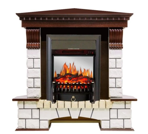 Изображение товара Каминокомплект Royal Flame Pierre Luxe угловой с очагом Fobos FX M Black