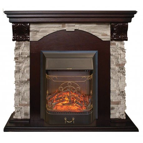Изображение товара Каминокомплект RealFlame Dublin ROCKSTD/EUG AO с очагом Majestic s Lux Black/Brass