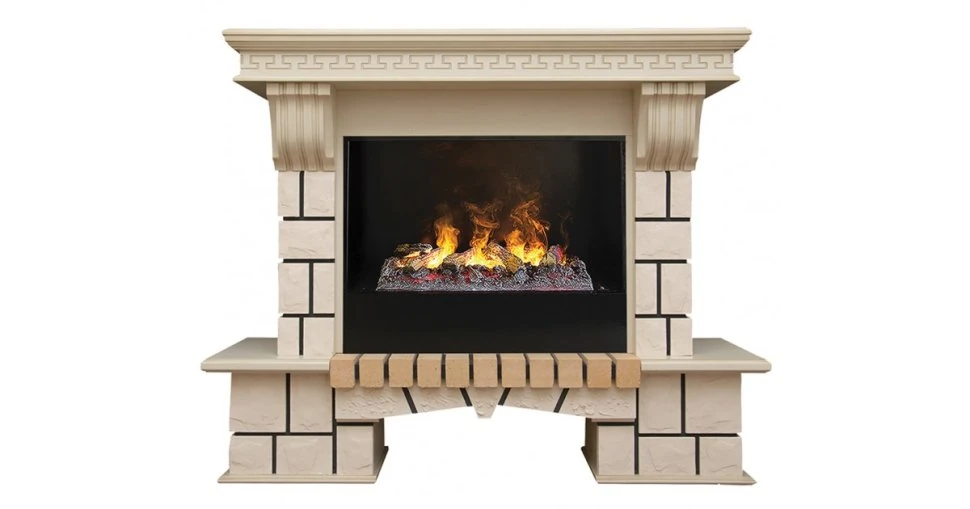 Изображение товара Каминокомплект RealFlame Stone new 26/HL WTG с 3D Cassette 630 и Black вставкой