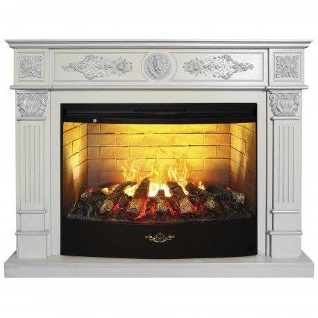 Изображение товара Электрокамин RealFlame Leonardo 33 WT с очагом Firestar 33 3D, классика, белый дуб