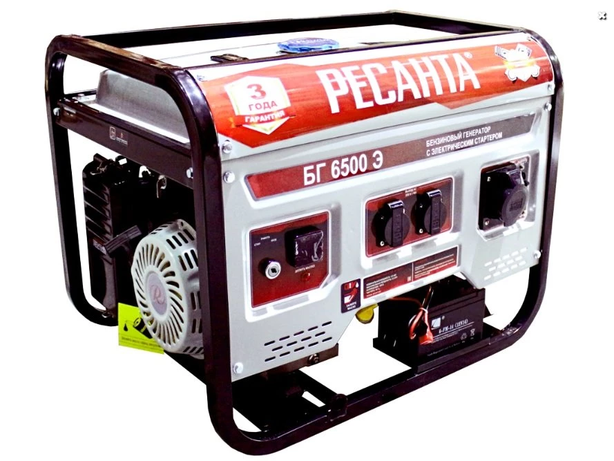 Изображение товара Бензиновый электрогенератор Ресанта БГ6500Э 5 кВт 220В 3 года гарантия