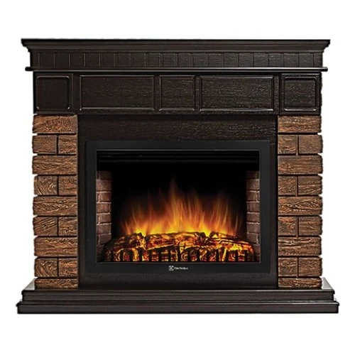 Изображение товара Каминокомплект Firelight Bricks Wood 30 с очагом Electrolux EFP/P-3020LS камень коричневый/шпон темный дуб
