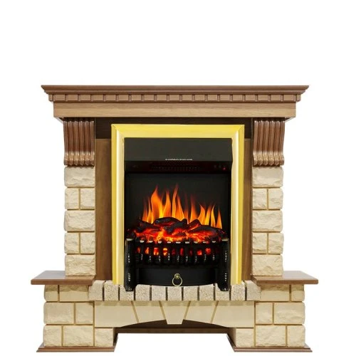 Изображение товара Каминокомплект Royal Flame Pierre Luxe шампань с очагом Fobos FX Brass