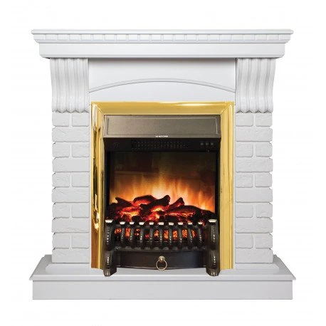Изображение товара Каминокомплект RealFlame Jazz WT с очагом Fobos Lux Brass S