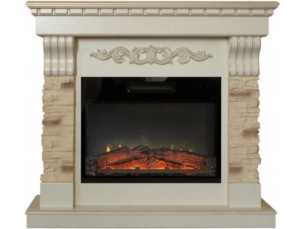 Изображение товара Каминокомплект RealFlame Marseille Luxe 24 с очагом Kendal 24 белый дуб