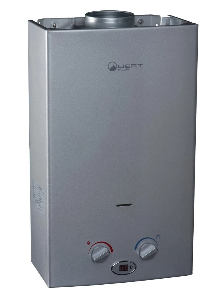 Изображение товара Газовый проточный водонагреватель WertRus 10LC Silver настенный, газовый, 10 л/мин