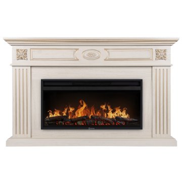 Каминокомплект Electrolux EFP/P-3620LS портал Siena 42/40/36 сл. кость с зол. патиной