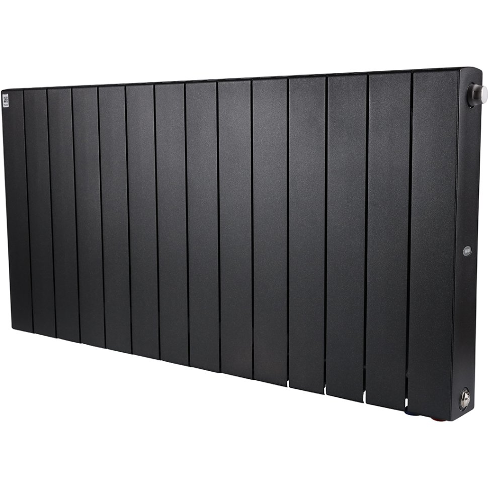 Биметаллический радиатор отопления Rifar Supremo Ventil SVR 500 14 секций нижнее правое подключение антрацит