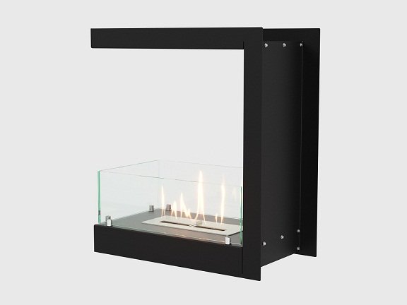 Изображение товара Встраиваемый биокамин Lux Fire Торцевой 555 М с обзором 320 градусов и мощностью 1.56 кВт