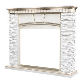 Портал Firelight Porto 25 камень белый/шпон беленый дуб