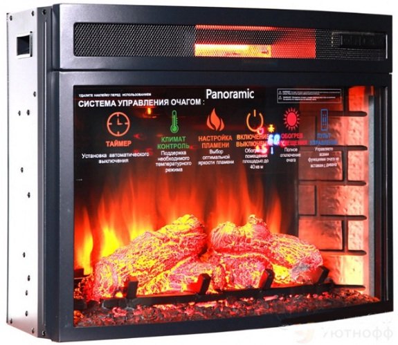 Каминокомплект Interflame Экстер Кавказ бежевый патина с очагом Panoramic 06 25 LED FX QZ — фото 3