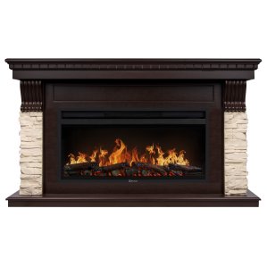 Каминокомплект Electrolux EFP/P-4220LS + портал Firelight Michigan 42/40/36 камень молочный/шпон темный дуб