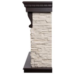 Каминокомплект Electrolux EFP/P-4220LS + портал Firelight Michigan 42/40/36 камень молочный/шпон темный дуб