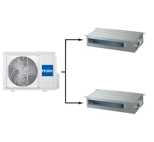 Мульти сплит-система на 2 комнаты 50+50 м2 Haier 2х AD50S2SS1FA/1U105S2SS2FA Maxi Split — фото 1