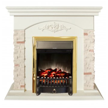 Каминокомплект RealFlame Neapolis WT с очагом Fobos Lux Brass S