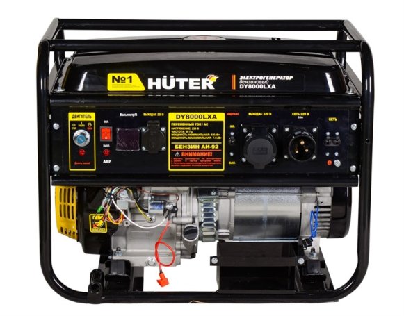 Изображение товара Бензиновый электрогенератор Huter DY8000LXA мощностью 6.5 кВт с электроспуском и автоматикой