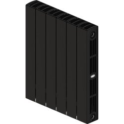 Биметаллический радиатор отопления Rifar Supremo 500 боковое подключение 6 секций антрацит