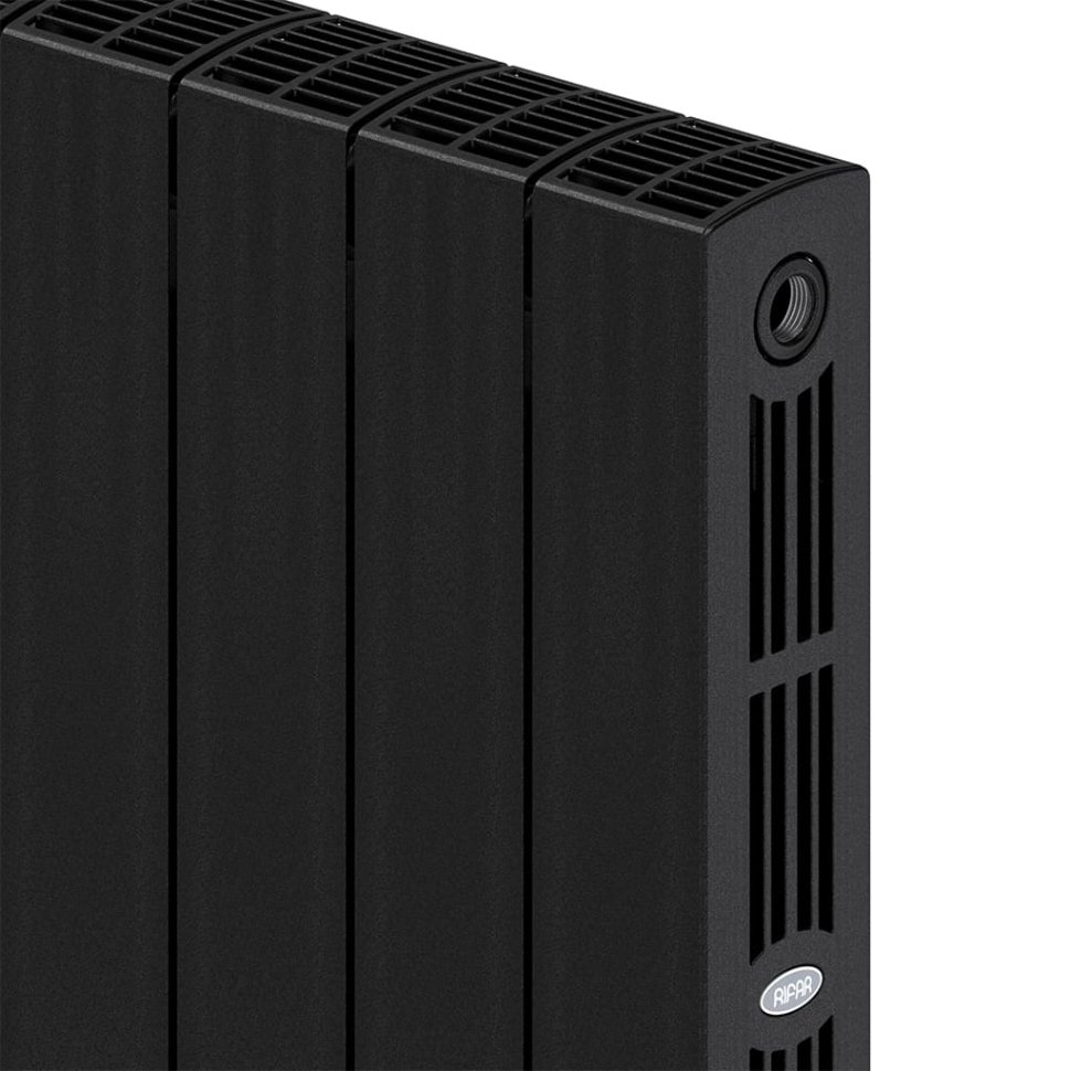 Биметаллический радиатор отопления Rifar Supremo 500 боковое подключение 6 секций антрацит