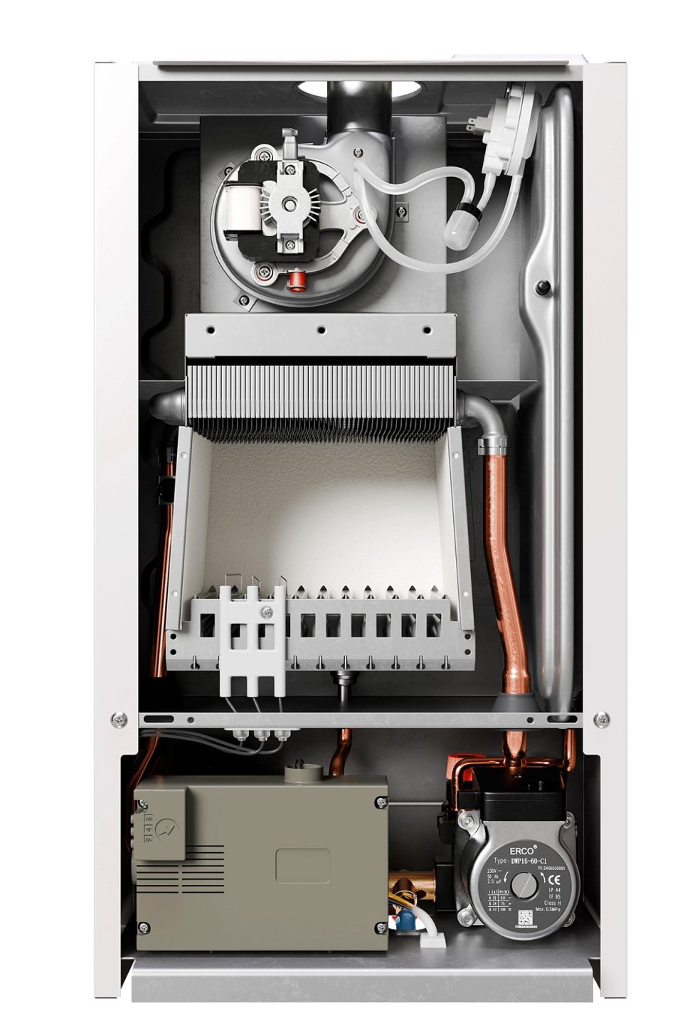 Настенный газовый котел E8 tempo GHD24V (белая стеклянная панель) — фото 8
