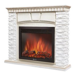 Каминокомплект Firelight Porto 25 с очагом Electrolux EFP/P-2520LS камень белый/шпон беленый дуб
