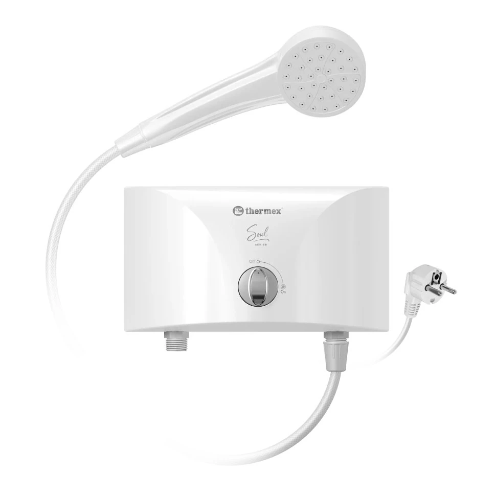 Изображение товара Проточный электрический водонагреватель Thermex Soul 3500 shower Изображение товара Проточный электрический водонагреватель Thermex Soul 3500 shower