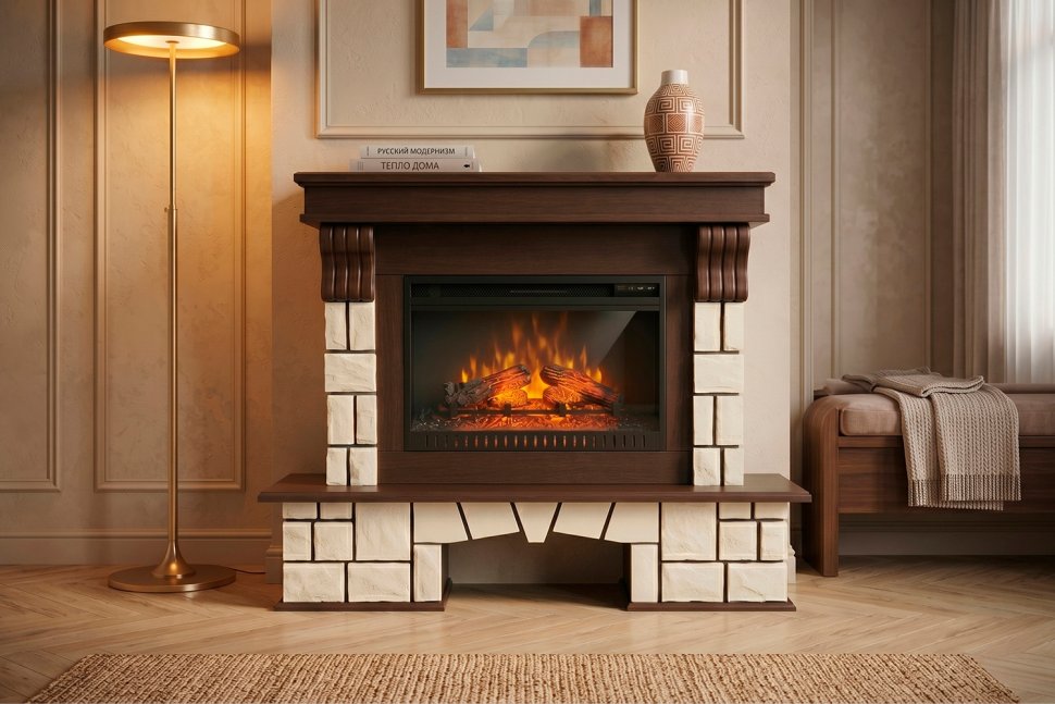 Каминокомплект Royal Flame Porto 26 (Разборный) с очагом Vision 26 EF LED FX темный дуб — фото 5